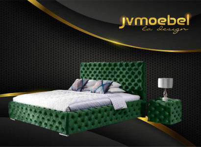 Bett Schlafzimmer Set Design Möbel Modern Luxus Betten Chesterfield Grün 140x200